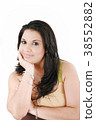 Closeup portrait of a pretty young woman smiling 38552882