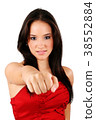 Portrait of an attractive young female punching 38552884