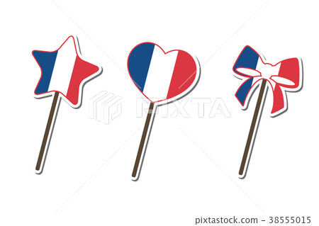 France flag pattern Lollipop candy collection 38555015