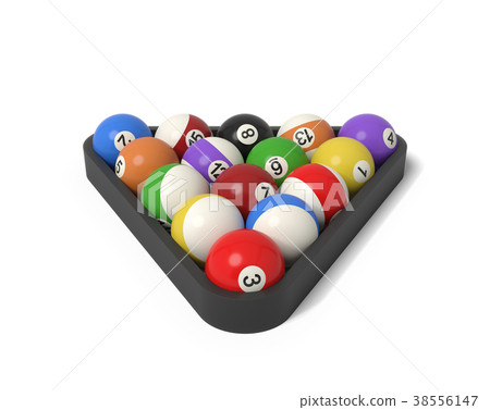 3d rendering of many billiard balls with colorful 38556147