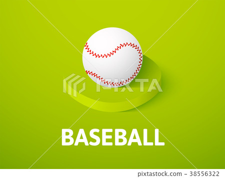 Baseball isometric icon, isolated on color Baseball isometric icon, isolated on color 38556322