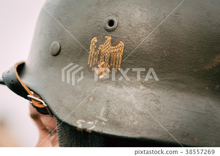 Helmet of the soldier Wehrmacht with symbols Helmet of the soldier Wehrmacht with symbols 38557269