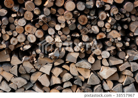 Chopped wood ready for heating, detailed view. Chopped wood ready for heating, detailed view. 38557967