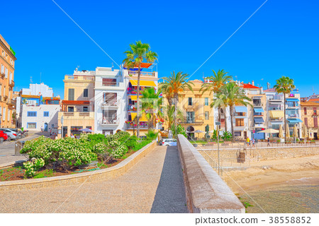 View of the beach and the sea shore  38558852