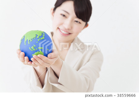 Business woman businessman white background 38559666