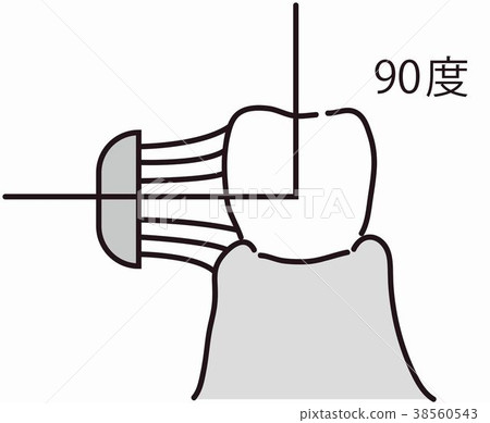 Medical dental toothbrush angle 90 illustration 38560543