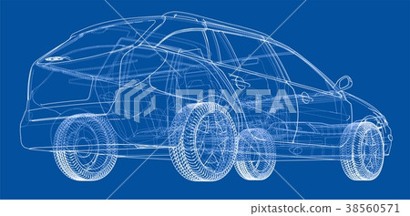 Concept car. Vector rendering of 3d - Stock Illustration [38560571] - PIXTA