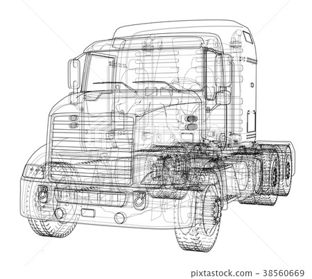 Concept truck. Vector rendering of 3d 38560669