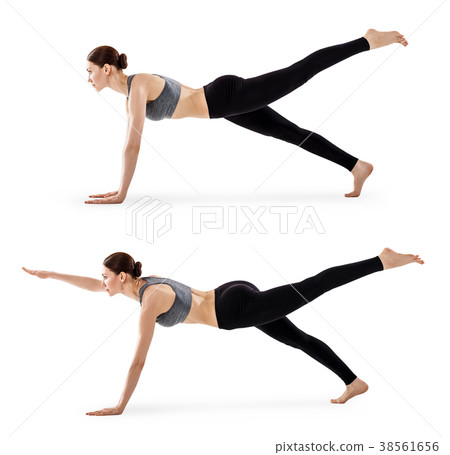 Collage of attractive young woman practicing yoga. Collage of attractive young woman practicing yoga. 38561656