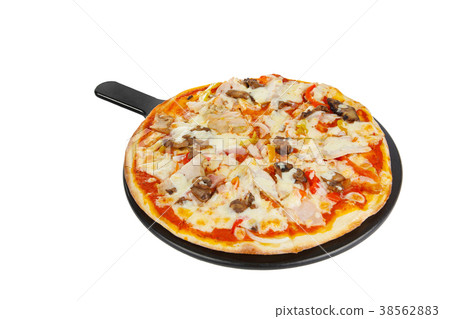 pizza on white board isolated white pizza on white board isolated white 38562883