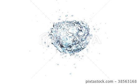 Water splash in the form of a heart. Isolated on Water splash in the form of a heart. Isolated on 38563168