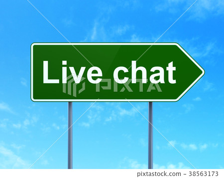 Web design concept: Live Chat on road sign Web design concept: Live Chat on road sign 38563173
