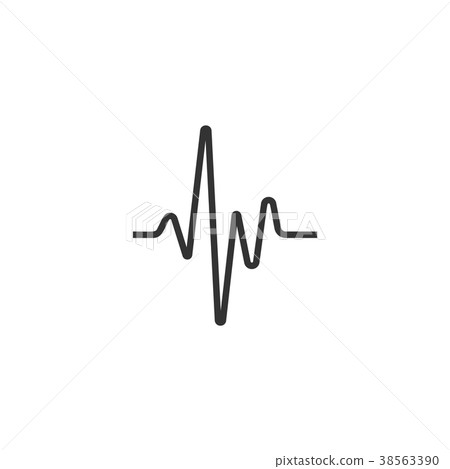 Black pulse sign 38563390