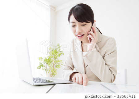 Business office woman businessman white background Business office woman businessman white background 38563411