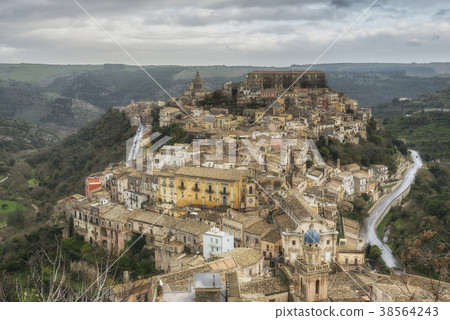 Ancient town Ragusa. Sicily. Italy. 38564243