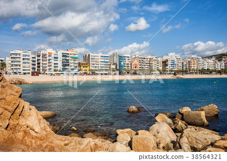 Blanes Sea Bay And Town Skyline On Costa Brava Blanes Sea Bay And Town Skyline On Costa Brava 38564321