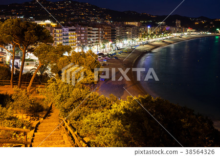 Lloret de Mar Sea Town At Night 38564326