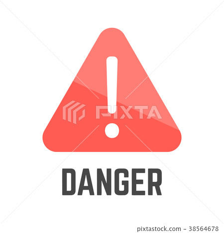 Triangular red danger sign 38564678