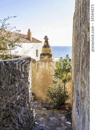 streets of Byzantine town of Monemvasia, Greece 38564873