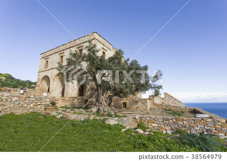church in Byzantine town of Monemvasia, Greece 38564979