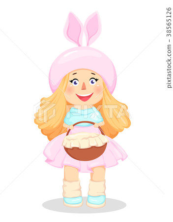 Happy Easter. Cute girl in a costume of rabbit Happy Easter. Cute girl in a costume of rabbit 38565126