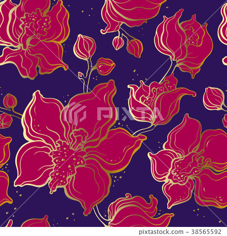 Floral pattern with Orchids. Floral pattern with Orchids. 38565592