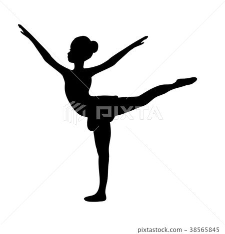 Girl gymnastic sport silhouette sportswoman Girl gymnastic sport silhouette sportswoman 38565845