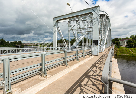 First in Russia steel arch bridge on river Msta 38566833