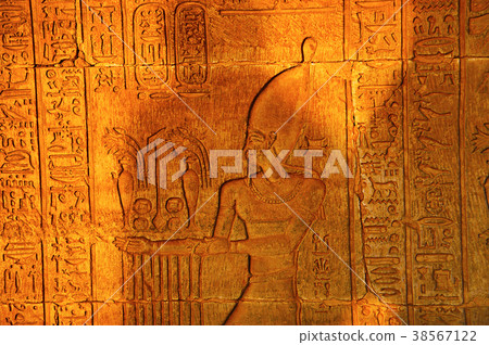 Carved inner wall of the Temple of Kom Ombo  38567122