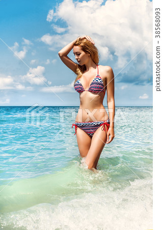 Beautiful bikini model blond girl Beautiful bikini model blond girl 38568093
