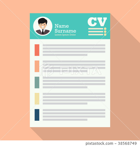 Curriculum Vitae or CV application paper sheet 38568749