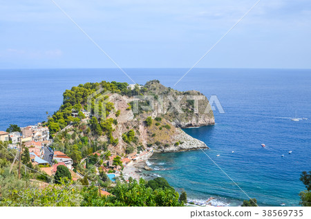 Beautiful Sicilian lanscape with sea shore 38569735