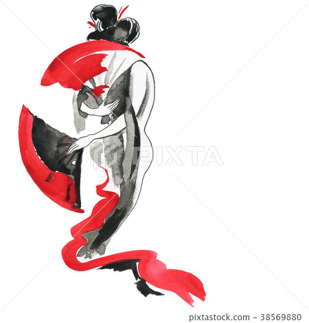 Geisha. Woman in traditional clothing. Japanese 38569880