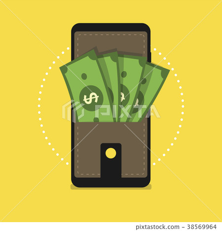 Digital mobile wallet vector concept icon. 38569964