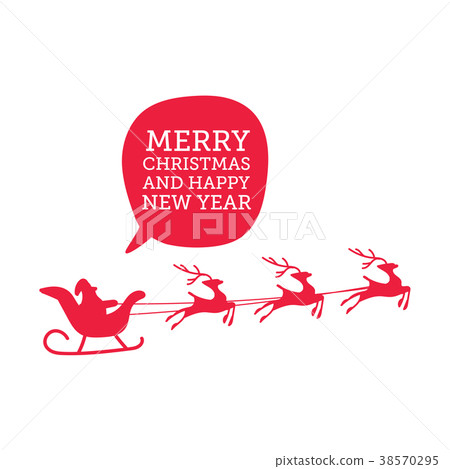 Santa Claus with reindeer silhouette Santa Claus with reindeer silhouette 38570295