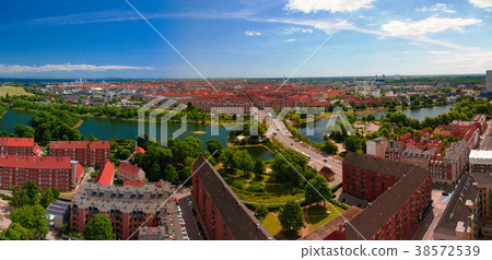 aerial cityscape of Copenhagen city, Denmark aerial cityscape of Copenhagen city, Denmark 38572539
