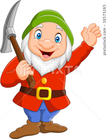 Cartoon happy dwarf miner 38573265
