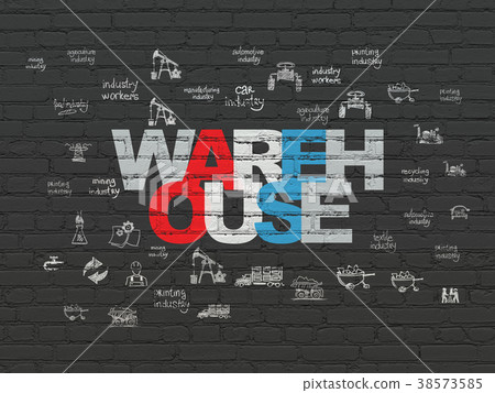 Industry concept: Warehouse on wall background 38573585