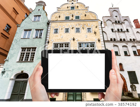 tourist photographs Three Brothers houses in Riga 38574192