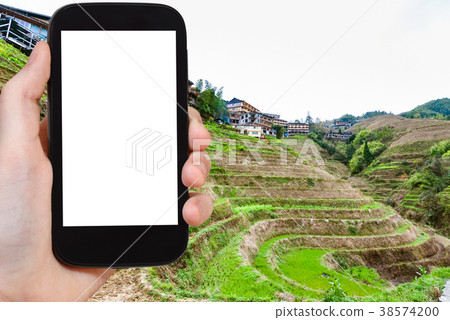 tourist photographs Rice fields in Dazhai village 38574200