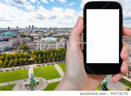 tourist photographs Lustgarten park in Berlin 38574276