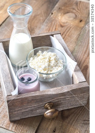 Assortment of dairy products 38574340