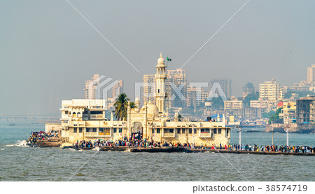 The Haji Ali Dargah, a famous tomb and a mosque in The Haji Ali Dargah, a famous tomb and a mosque in 38574719