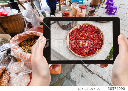 tourist photographs dried spicy red pepper 38574990