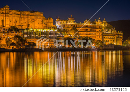 Udaipur City Palace at night, Rajasthan, India 38575123