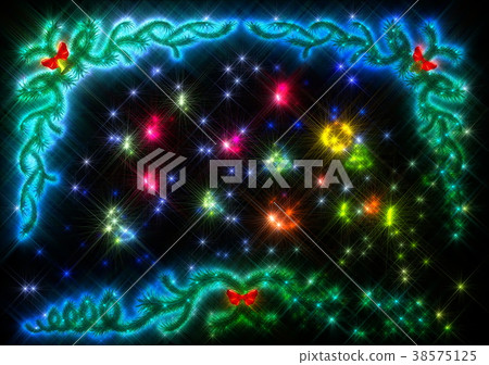 Pattern in the form of fir branches with cones and 38575125