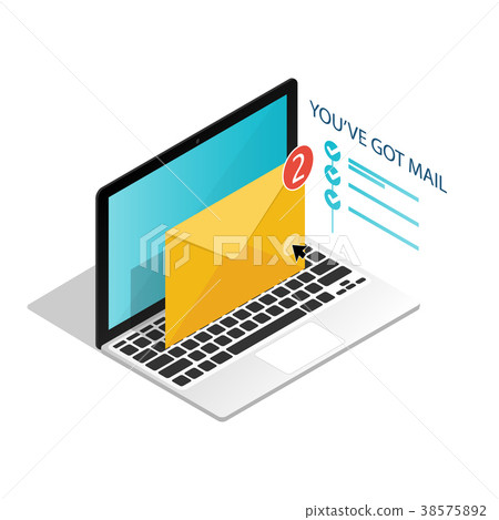 You've got mail,isometric Email notifications  38575892