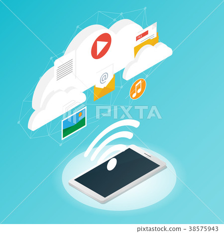 isometric smartphone wireless network,upload cloud isometric smartphone wireless network,upload cloud 38575943