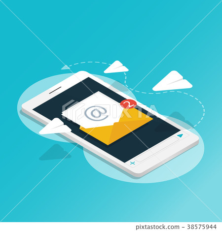 isometric smartphone send message rocket paper isometric smartphone send message rocket paper 38575944