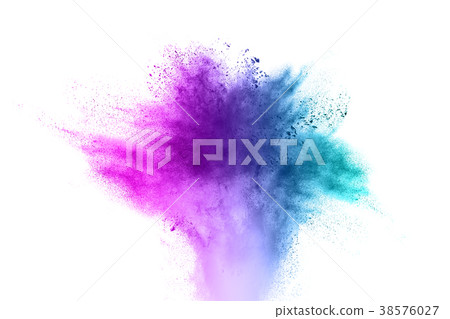 The explosion of multi colored powder. Beautiful r 38576027